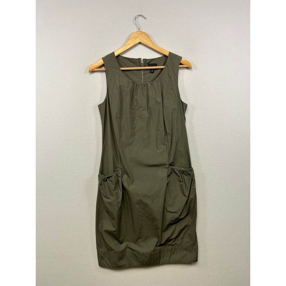 Mossimo Gorpcore Utility Womens Small Olive Green‎ Sleeveless Cotton Shift Dress